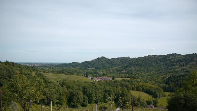 Panoramic view of the Regional Park of Montevecchia and Curone valley (Italy) 