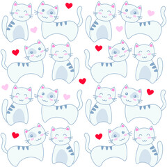 seamless pattern with cats