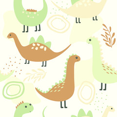 cute dinosaurs seamless pattern
