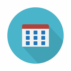 Calendar and time illustration. Icon of the day and events in the month. Reminder and date for business meeting in office. Isolated design. Vector