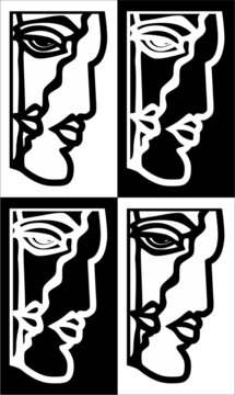 illustration of a set of silhouettes of people