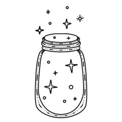 Digital illustration of starry jar