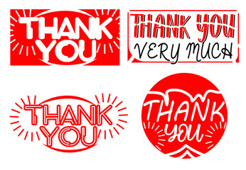 Thank you letter t shirt, logo and sticker design template
