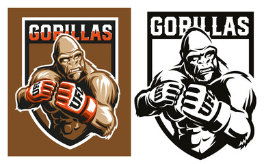 Vector sport logotype. Gorilla Fighter