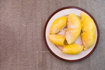 Durian Fruit on wood table,Durian king of fruits.