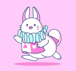 White Rabbit Cat Alice In Wonderland Vector