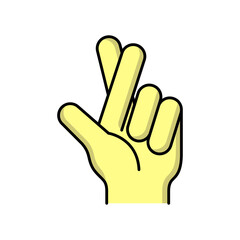 crossed finger icon design template vector illustration