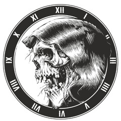 Vector Grim Reaper Tattoo design - obrazy, fototapety, plakaty