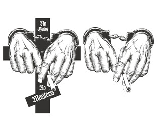 Vector Human hands in Handcuffs