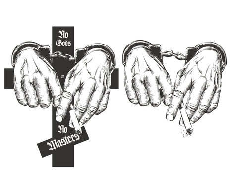 Vector Human hands in Handcuffs