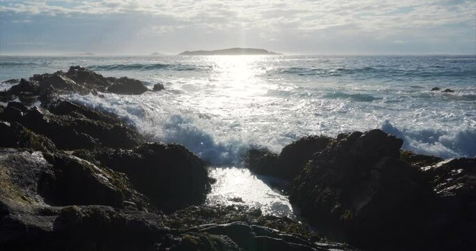 beautiful rocks and sea at the coast on the Isle of Lewis in the Outer Hebrides of Scotland