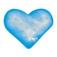 Cloud Heart Element on White Background