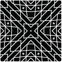 Abstract background with black and white mandala. Unique geometric vector swatch. Perfect for site backdrop, wrapping paper, wallpaper, textile and surface design.