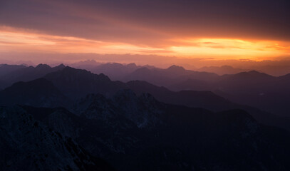 Sunset views at Mangart saddle