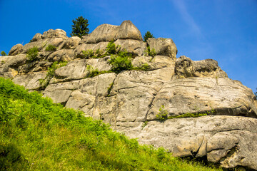 a rocks in Tustan fortress place, Skole Beskids National Nature Park, Lviv region, Ukraine