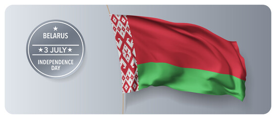 Belarus independence day vector banner, greeting card.