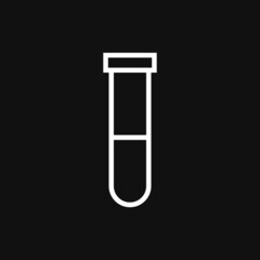 Test tube icon on grey background