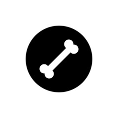 Bone icon in black round