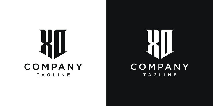 Creative Vintage Letter XD or XO Monogram Logo Design Icon Template White and Black Background