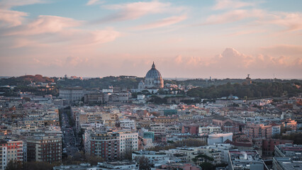 Fototapeta na wymiar Stunning Sunset over the Vatican, Europe, Vatican City, Italy