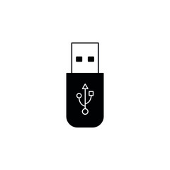 Usb flash drive black icon, memory stick icon. usb Icon. Flash memory symbol, web and computer icon