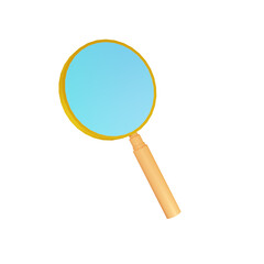 magnifying glass 3d illustration with business icon theme