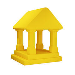 bank building icon business theme 3d illustration
