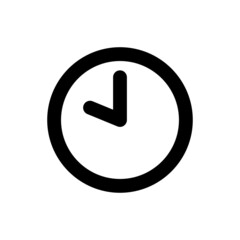 Simple clock icon, Vector outline icon on white background.