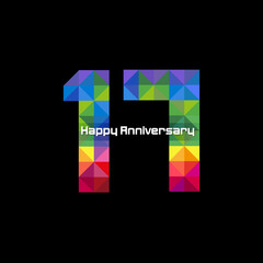Vector abstract, modification number 17 for symbol or icon celebration seventeen year happy anniversary.