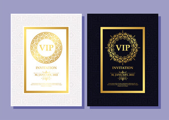 luxury white and black VIP card ornament pattern