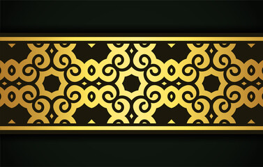 Elegant golden ornamental border template