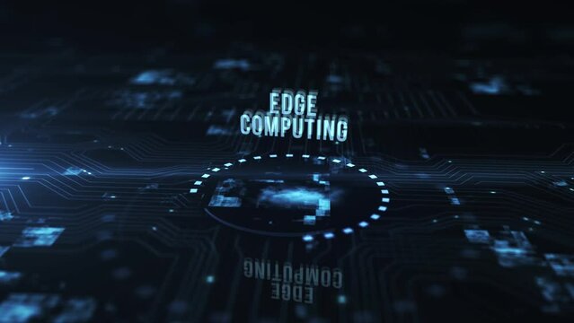 Internet, business, Technology and network concept. Edge computing modern IT technology on virtual screen. Virtual button.