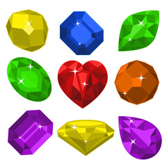 Set of bright gems, jewelry games set