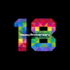 Eighteenth birthday, Vector abstract, modification number 18 for symbol or icon celebration eighteen year happy anniversary.