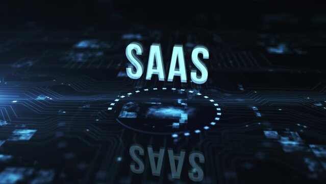 Internet, business, Technology and network concept. Software as a Service SaaS. Software concept. Virtual button.