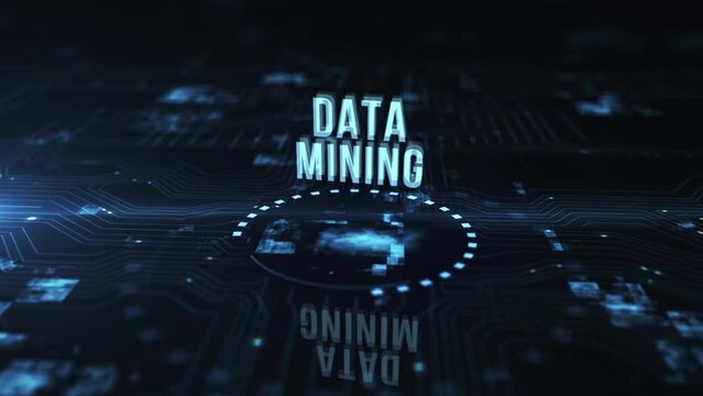 Internet, business, Technology and network concept. Data mining concept. Virtual button.