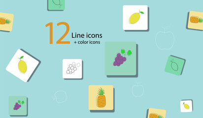 12 line icons 