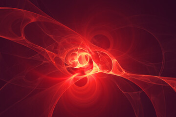Red dynamic lighting wave 3d rendering in the science and technology style 