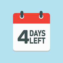 Countdown daily page calendar icon - 4 days left