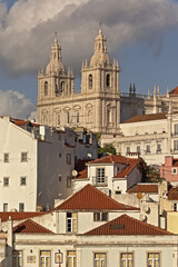 Fototapeta na wymiar Graca church and houses on a hill in the city of Lisbon, Portugal.