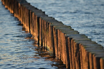 An old wooden pier in Kołobrzeg-Poland.