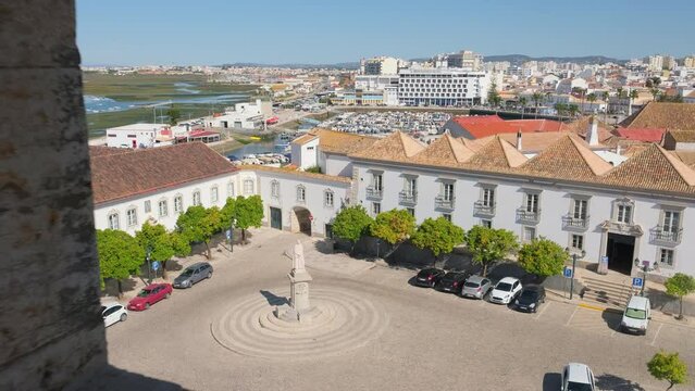 Top view of the Faro old town cityscape, Algarve, Portugal