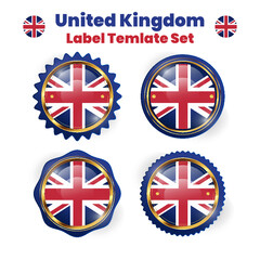 Round flags of Iceland. Pin buttons. Badges pin brooch, stickers. Set of web buttons. 3D vector style