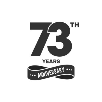 73 years anniversary logo with black color for booklet, leaflet, magazine, brochure poster, banner, web, invitation or greeting card. Vector illustrations.