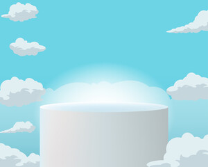 Product Mockup Display Sky Background Vector