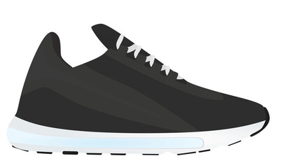 Black  air sneaker. vector illustration