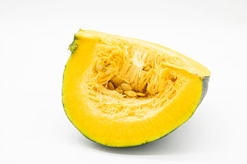 pumpkin slices over on white background