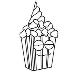 Digital illustration of popcorn with corn