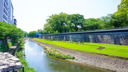 熊本城のお堀 お城まつり 春