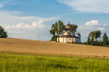Tuinposter Baroque church in Procevily in the Czech republic © Fyle